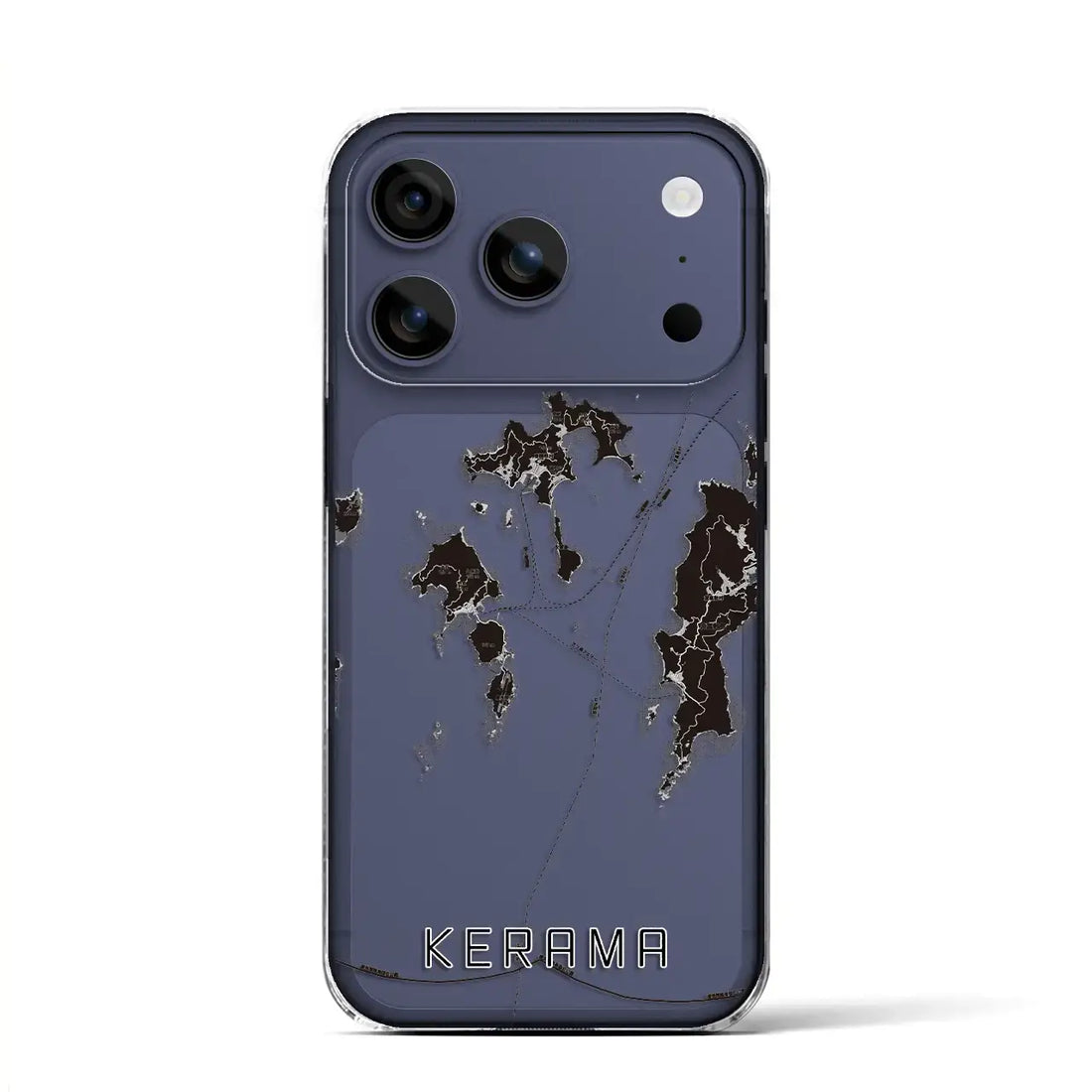 【慶良間(沖縄県)】地図柄iPhoneケース(クリアタイプ)モノトーン・iPhone 17 Pro Max 用