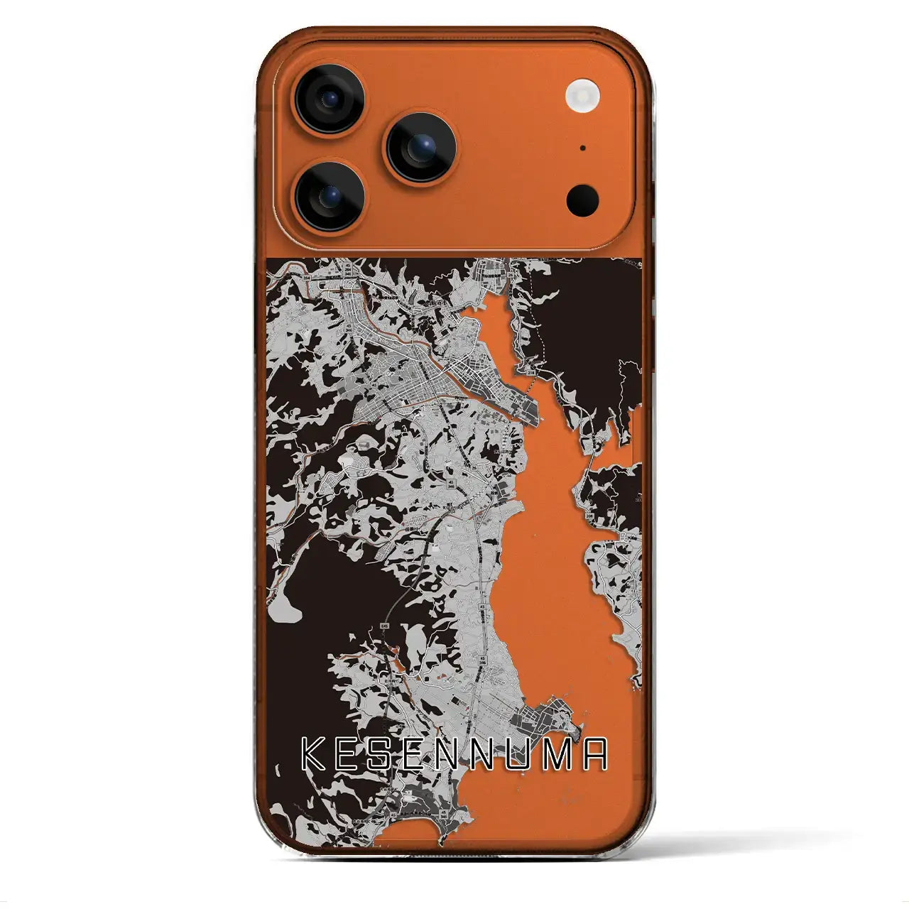 【気仙沼（宮城県）】地図柄iPhoneケース（クリアタイプ）モノトーン・iPhone 17 Pro Max 用