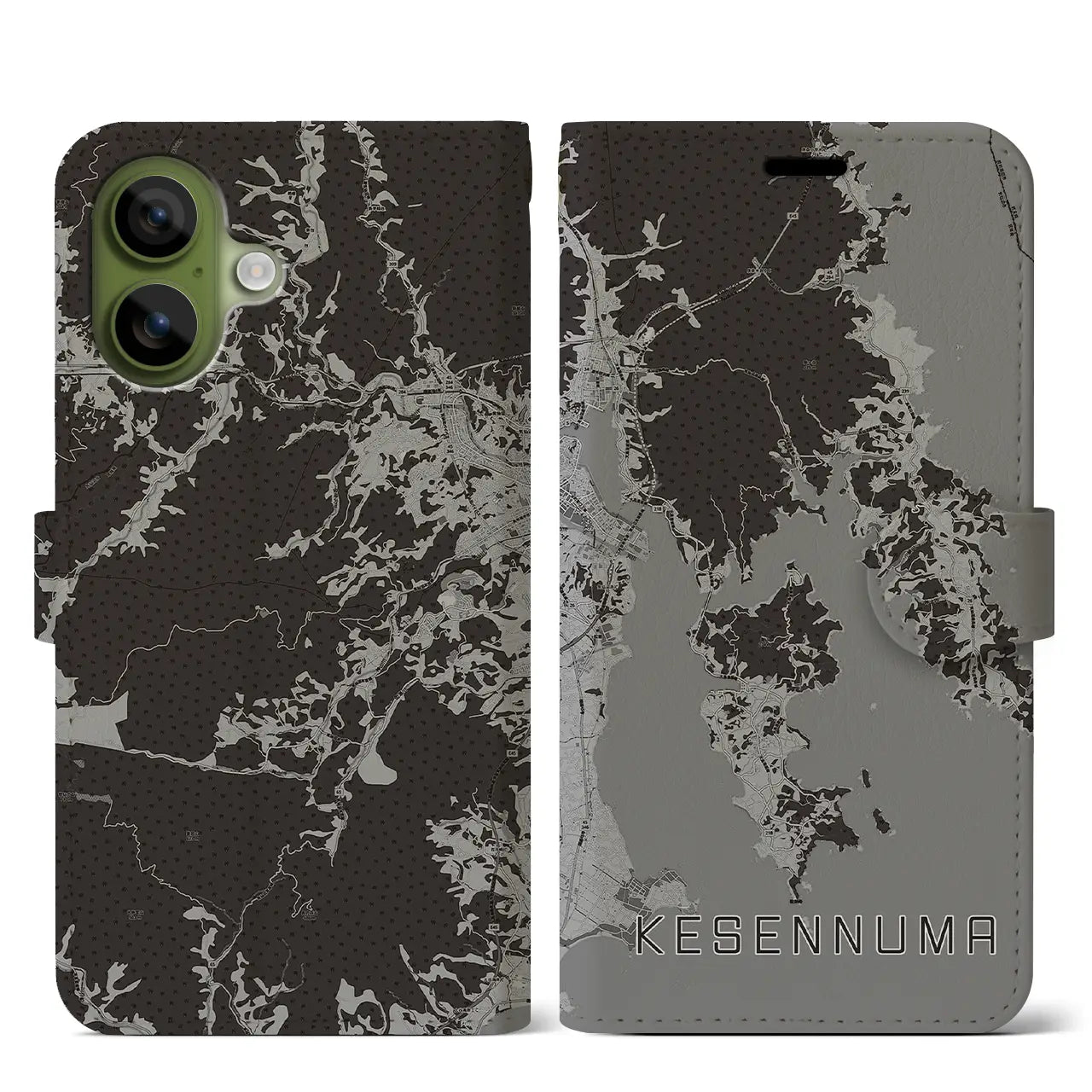 【気仙沼（宮城県）】地図柄iPhoneケース（手帳タイプ）