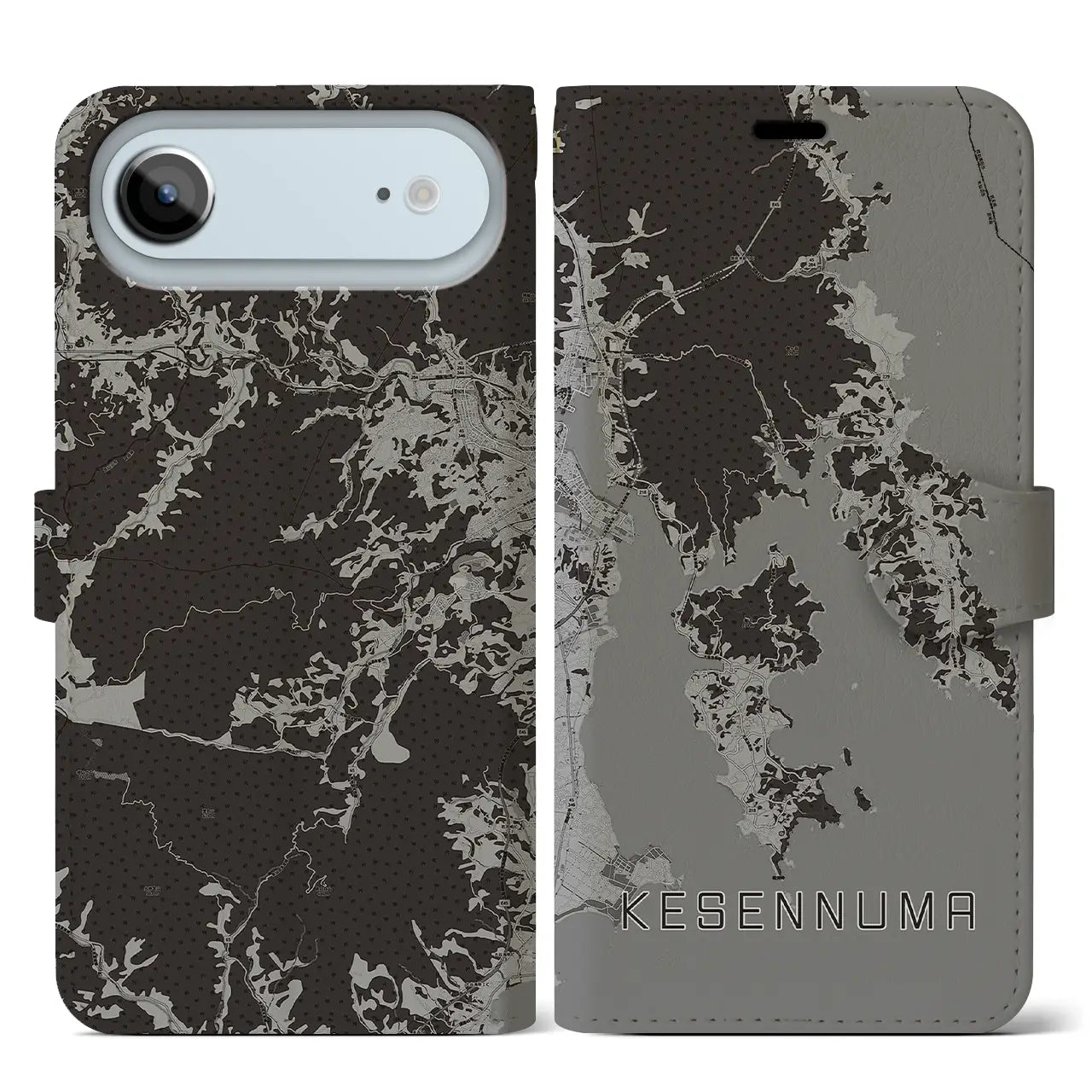 【気仙沼（宮城県）】地図柄iPhoneケース（手帳タイプ）