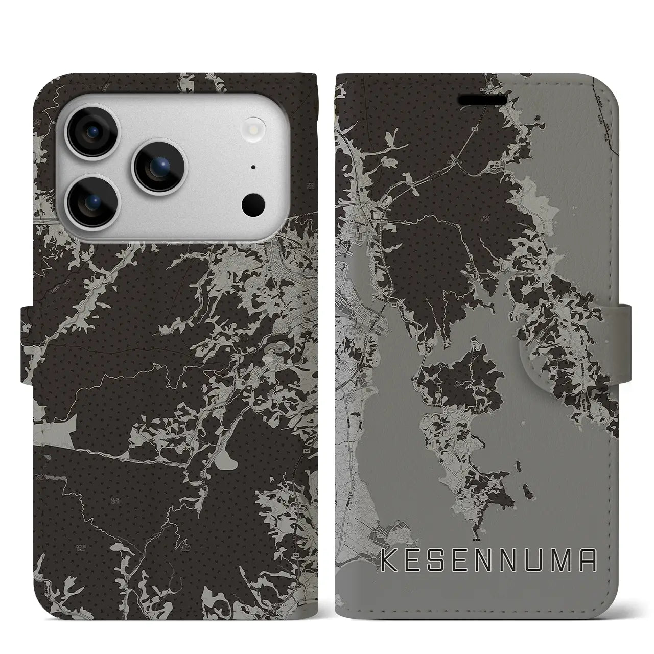 【気仙沼（宮城県）】地図柄iPhoneケース（手帳タイプ）