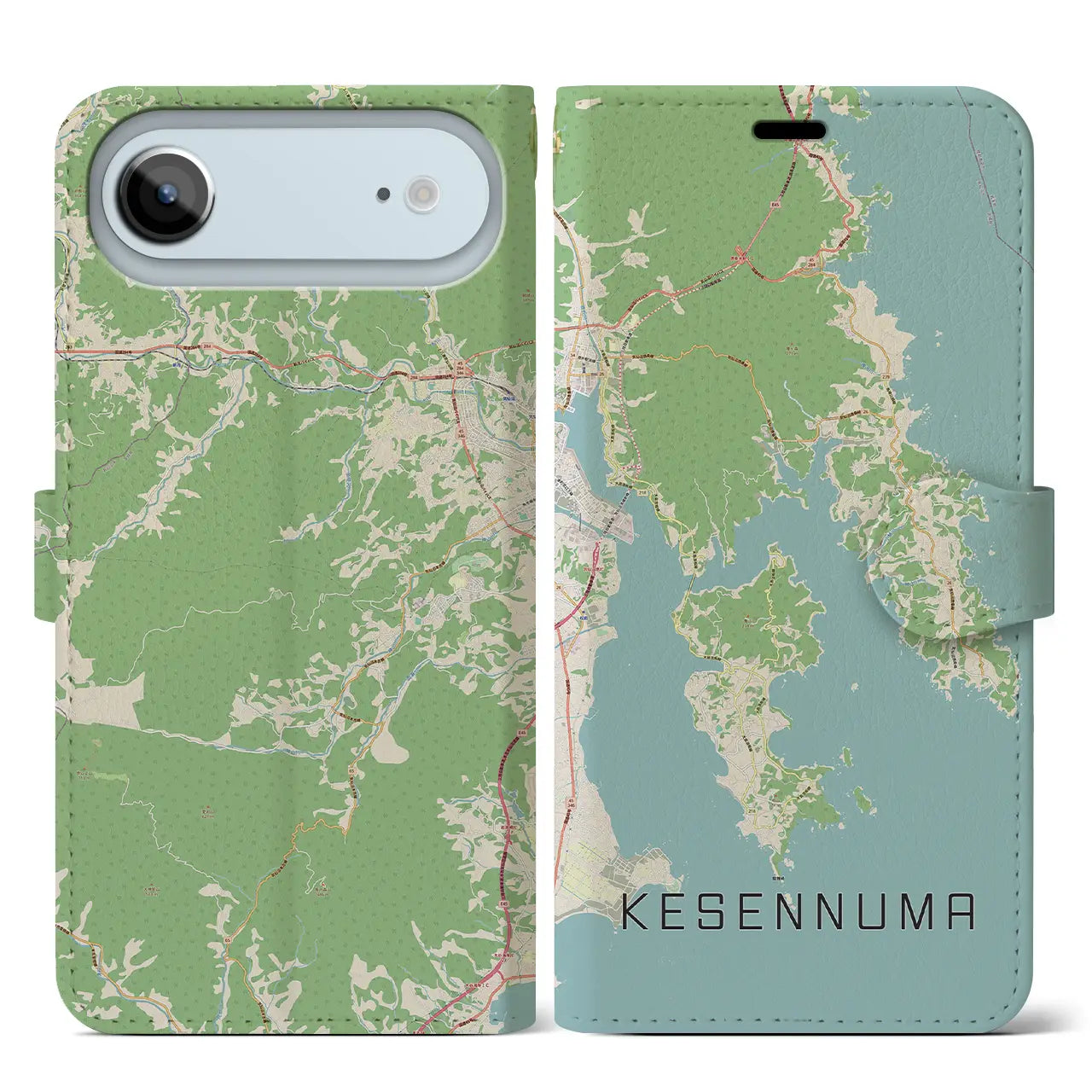 【気仙沼（宮城県）】地図柄iPhoneケース（手帳タイプ）