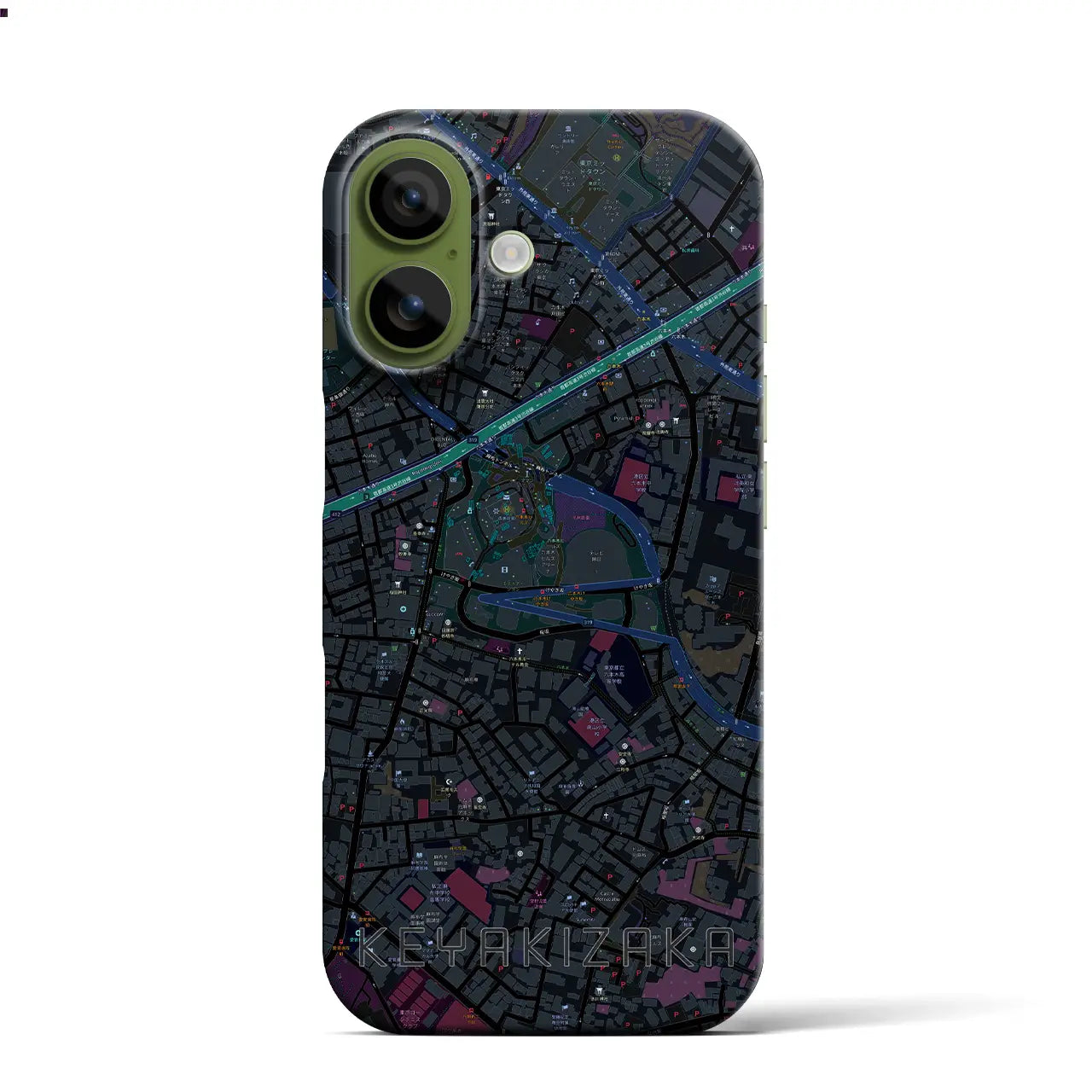 【けやき坂（東京都）】地図柄iPhoneケース（バックカバータイプ）