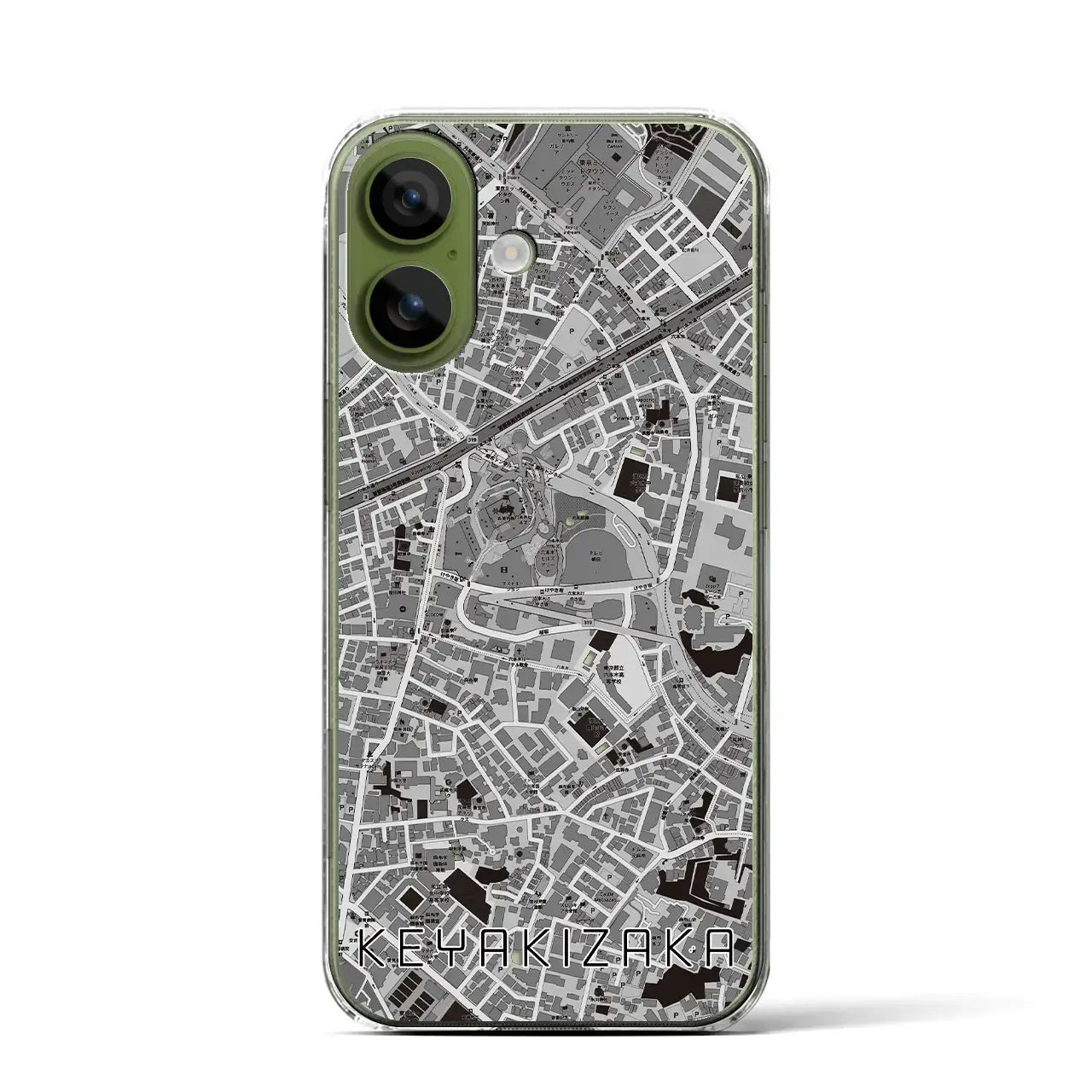 【けやき坂（東京都）】地図柄iPhoneケース（クリアタイプ）