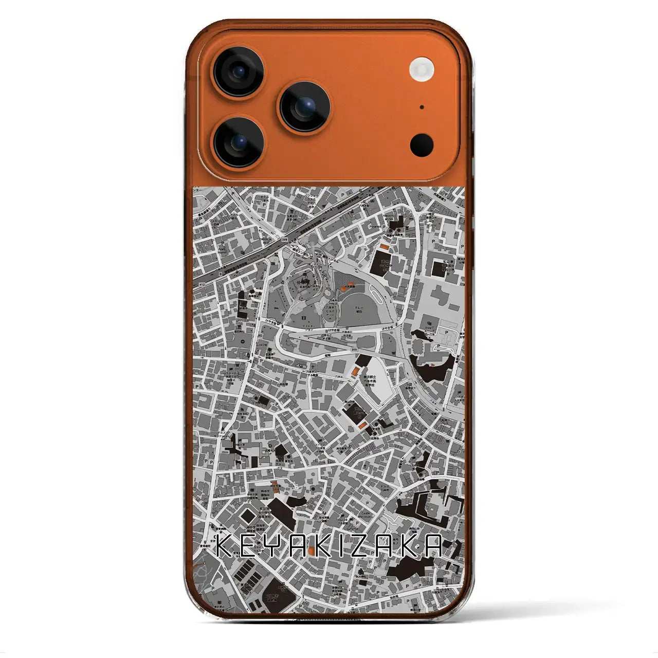 【けやき坂（東京都）】地図柄iPhoneケース（クリアタイプ）