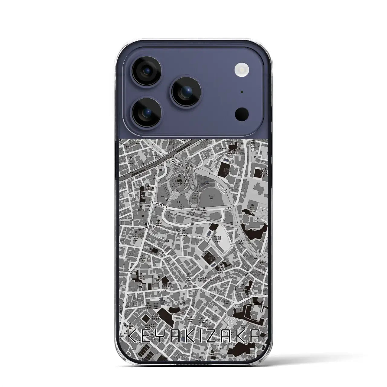 【けやき坂（東京都）】地図柄iPhoneケース（クリアタイプ）