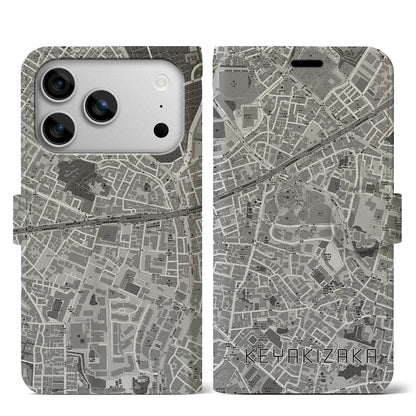 【けやき坂（東京都）】地図柄iPhoneケース（手帳タイプ）