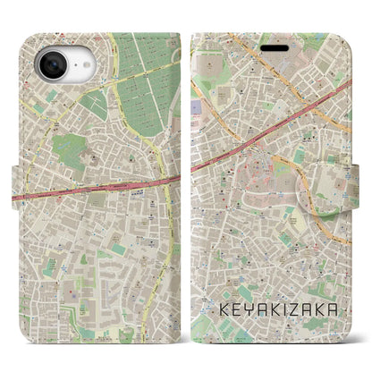 【けやき坂（東京都）】地図柄iPhoneケース（手帳タイプ）