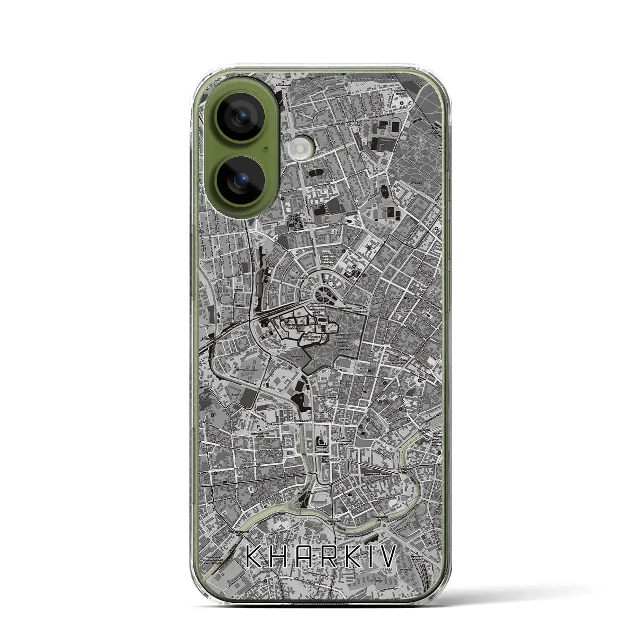 【ハルキウ（ウクライナ）】地図柄iPhoneケース（クリアタイプ）