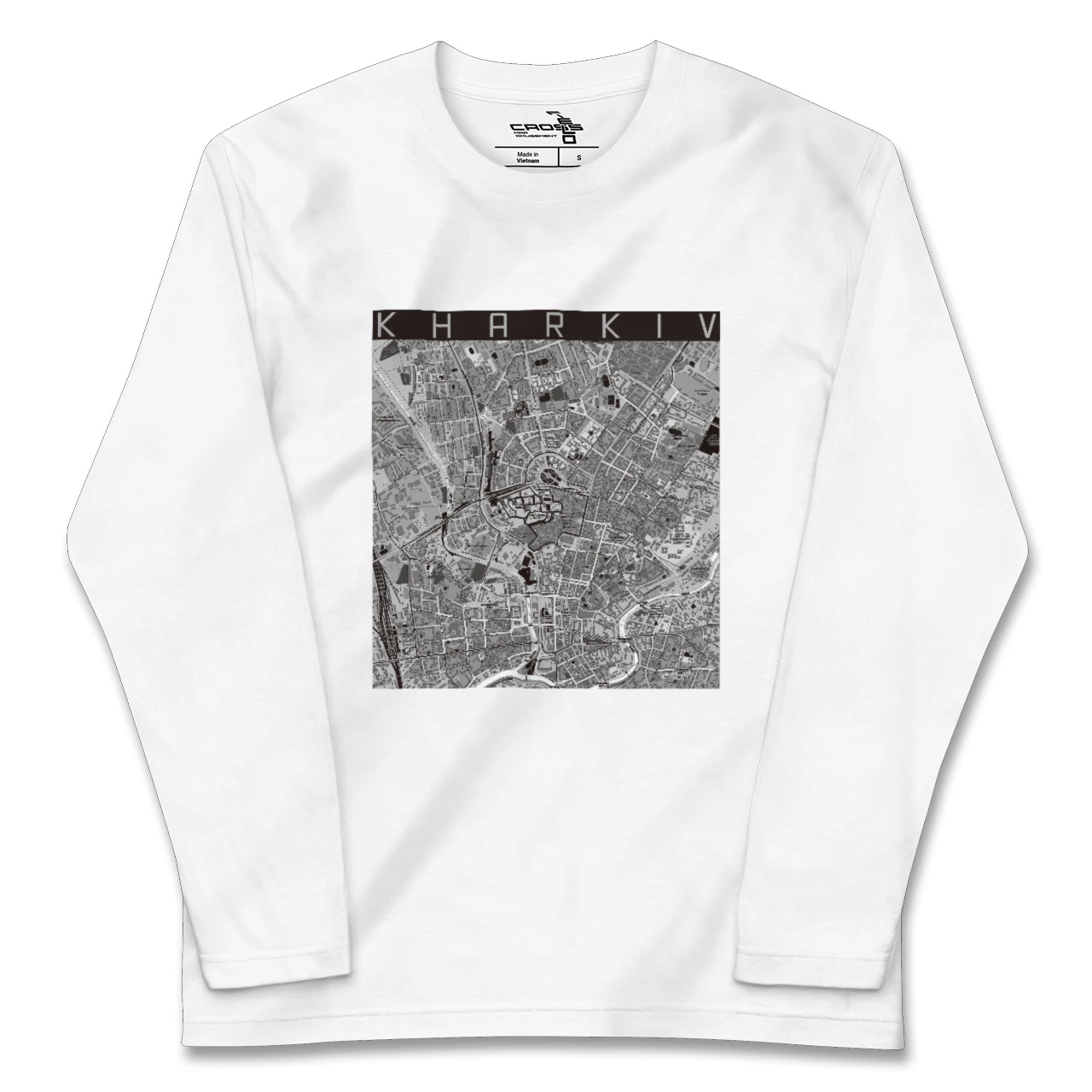 【ハルキウ（ウクライナ）】地図柄ロングスリーブTシャツ
