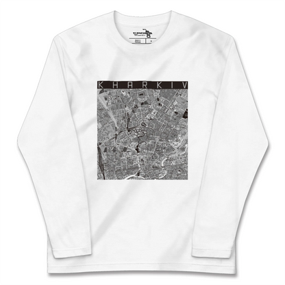 【ハルキウ（ウクライナ）】地図柄ロングスリーブTシャツ