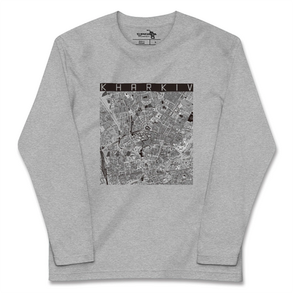【ハルキウ（ウクライナ）】地図柄ロングスリーブTシャツ