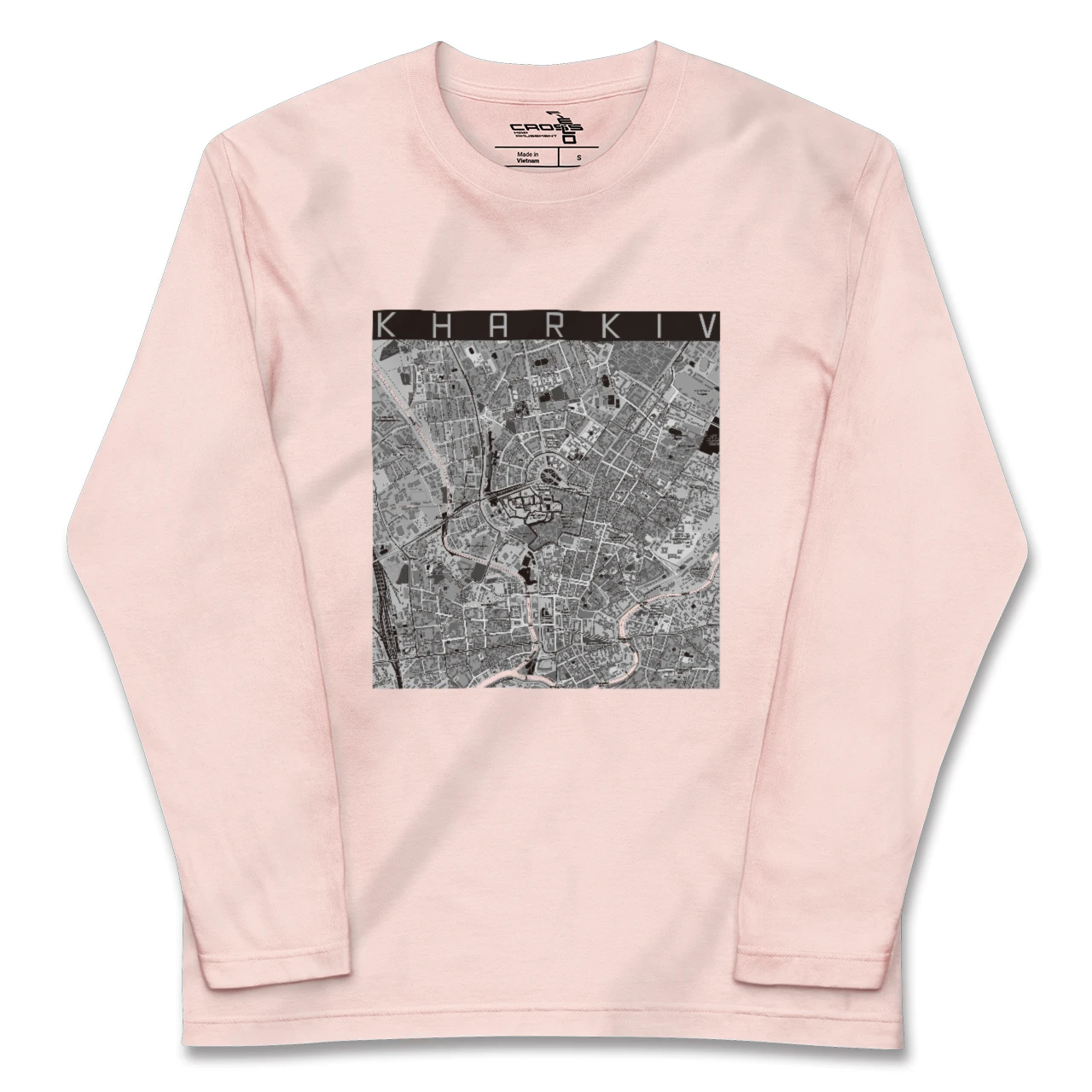 【ハルキウ（ウクライナ）】地図柄ロングスリーブTシャツ