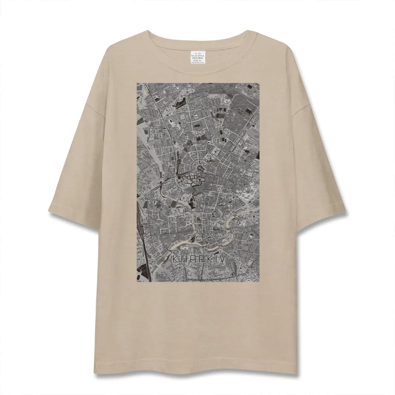 【ハルキウ（ウクライナ）】地図柄ビッグシルエットTシャツ