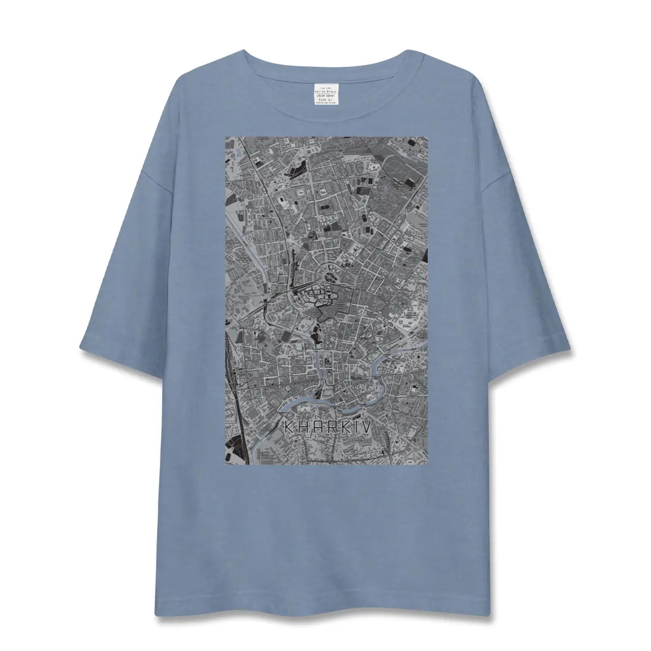【ハルキウ（ウクライナ）】地図柄ビッグシルエットTシャツ