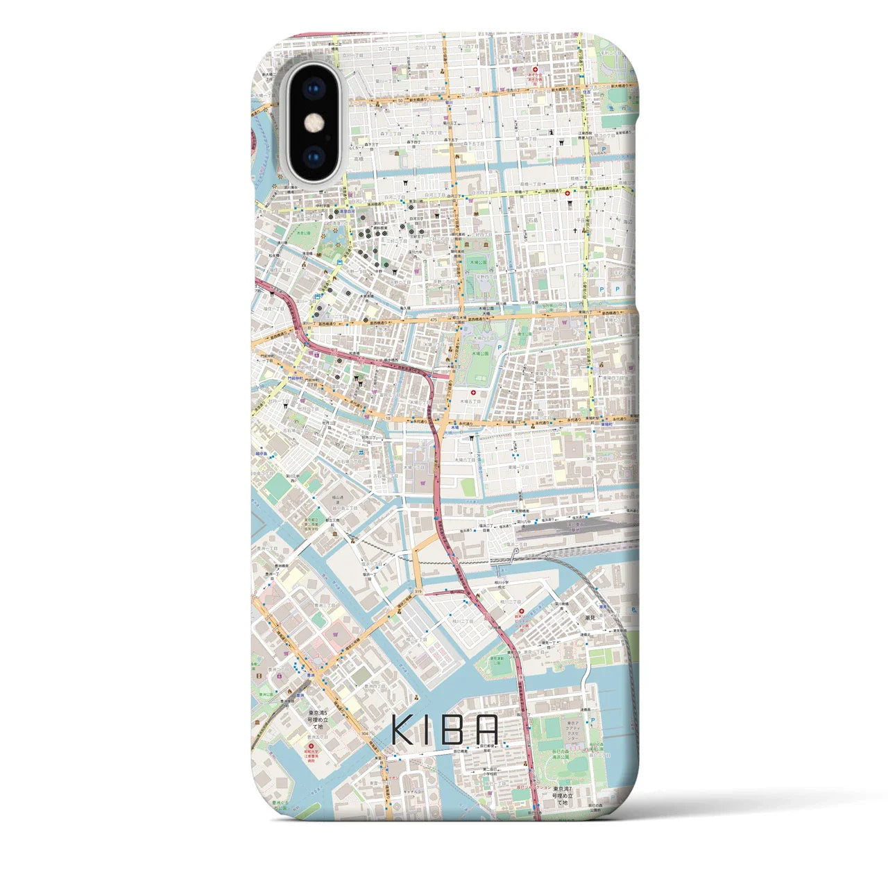 【木場（東京都）】地図柄iPhoneケース（バックカバータイプ）