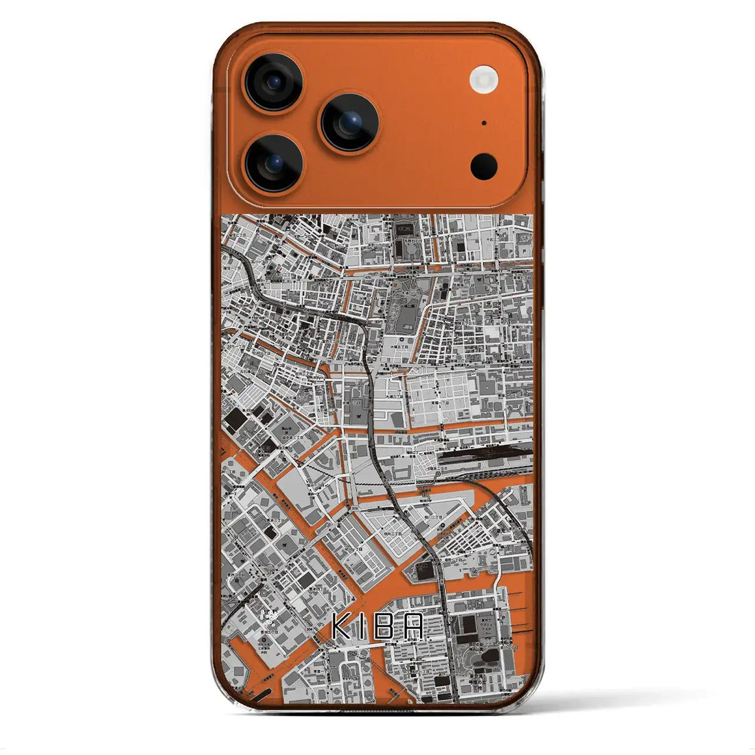 【木場（東京都）】地図柄iPhoneケース（クリアタイプ）モノトーン・iPhone 17 Pro Max 用