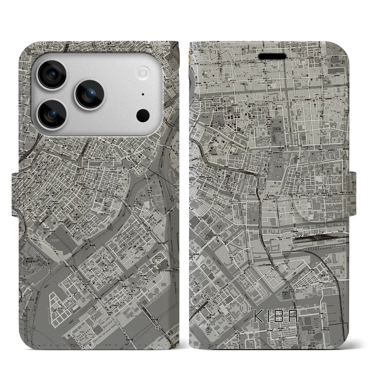 【木場（東京都）】地図柄iPhoneケース（手帳タイプ）