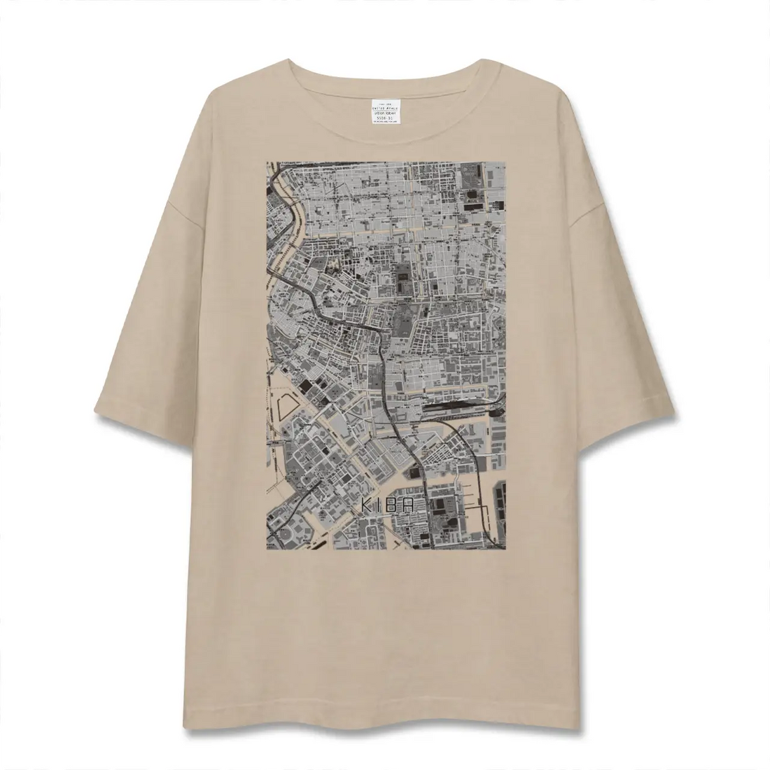 【木場（東京都）】地図柄ビッグシルエットTシャツ