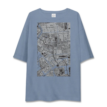 【木場（東京都）】地図柄ビッグシルエットTシャツ