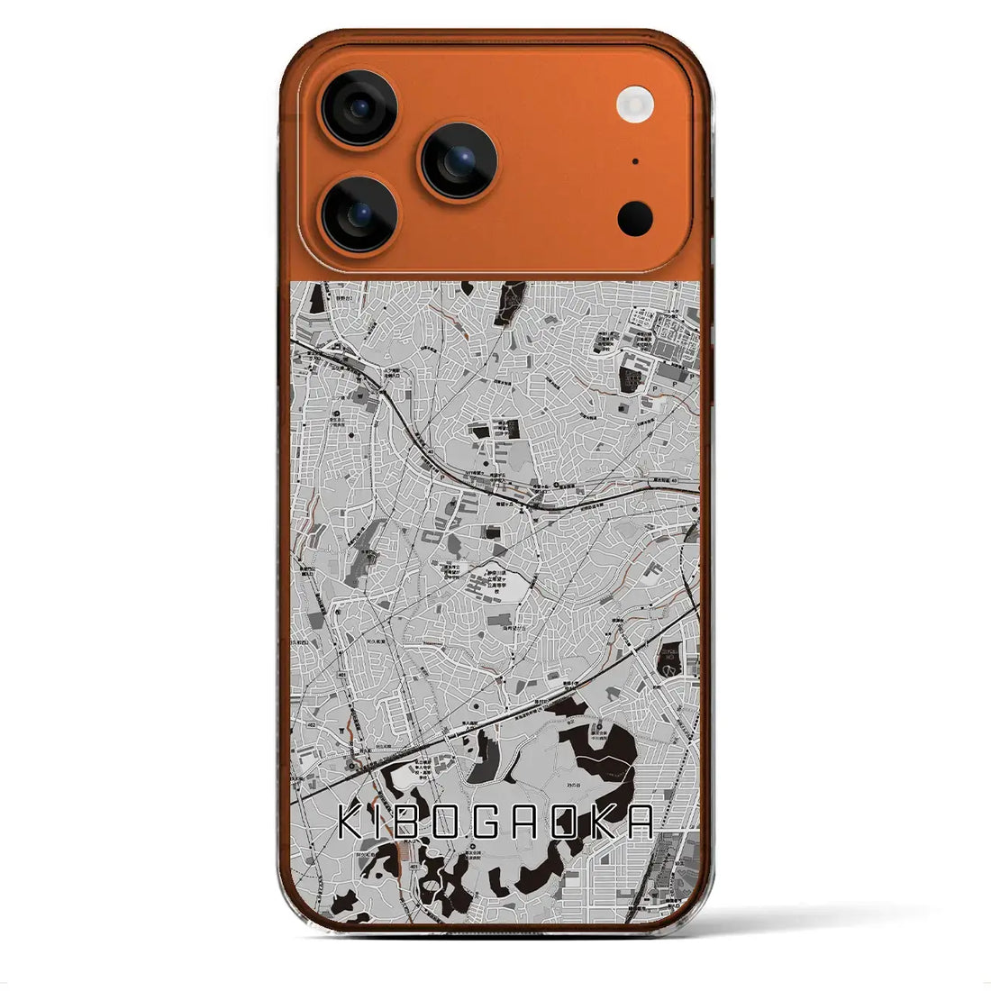 【希望ヶ丘（神奈川県）】地図柄iPhoneケース（クリアタイプ）モノトーン・iPhone 17 Pro Max 用