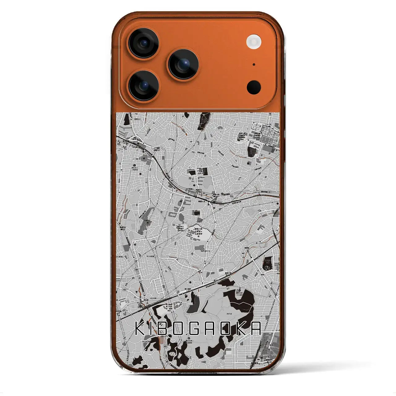 【希望ヶ丘（神奈川県）】地図柄iPhoneケース（クリアタイプ）モノトーン・iPhone 17 Pro Max 用