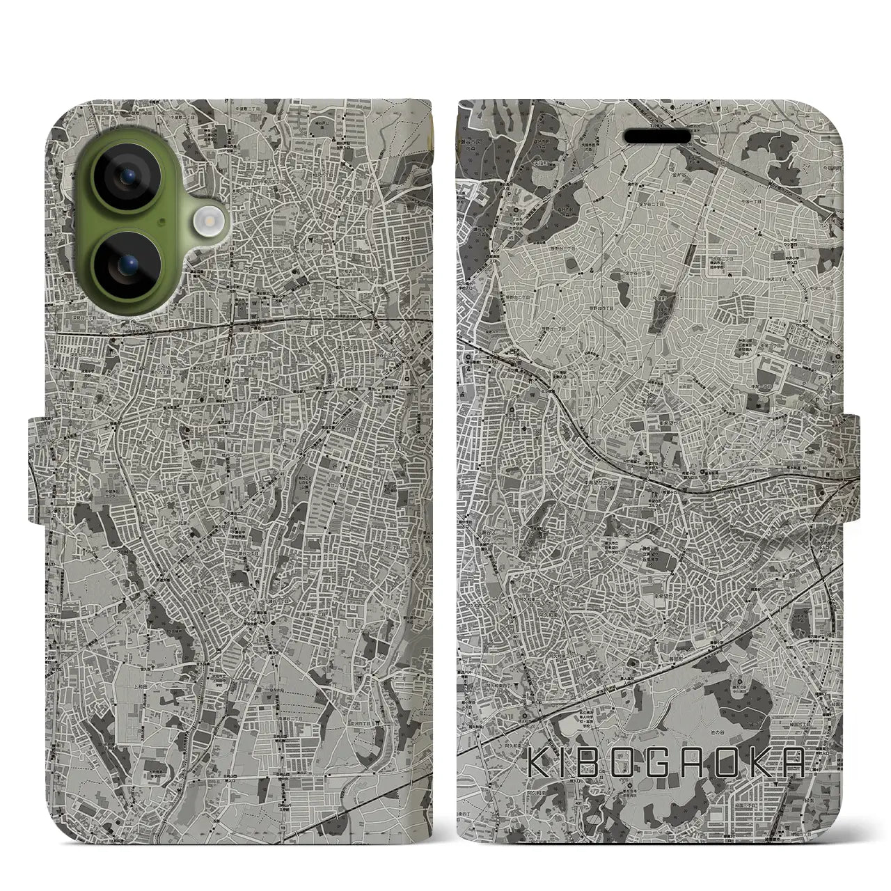 【希望ヶ丘（神奈川県）】地図柄iPhoneケース（手帳タイプ）