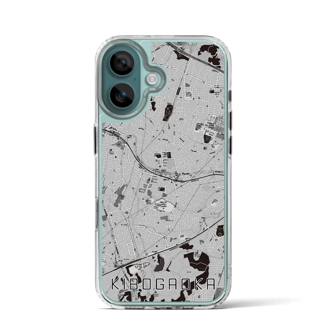 【希望ヶ丘（神奈川県）】地図柄iPhoneケース（MagSafeタイプ）モノトーン・iPhone 16 Pro 用