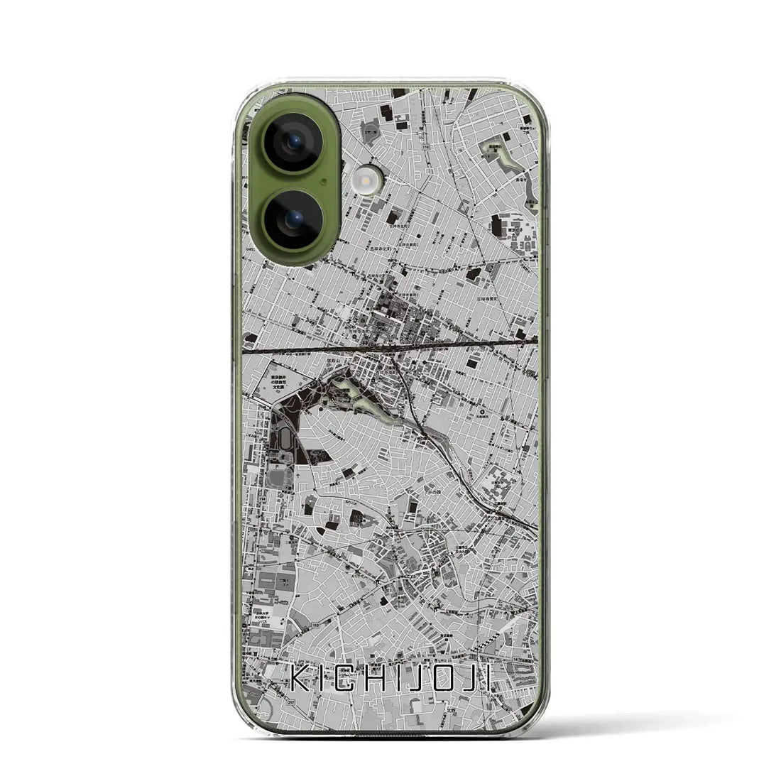 【吉祥寺(東京都)】地図柄iPhoneケース(クリアタイプ)モノトーン・iPhone 17 Pro Max 用