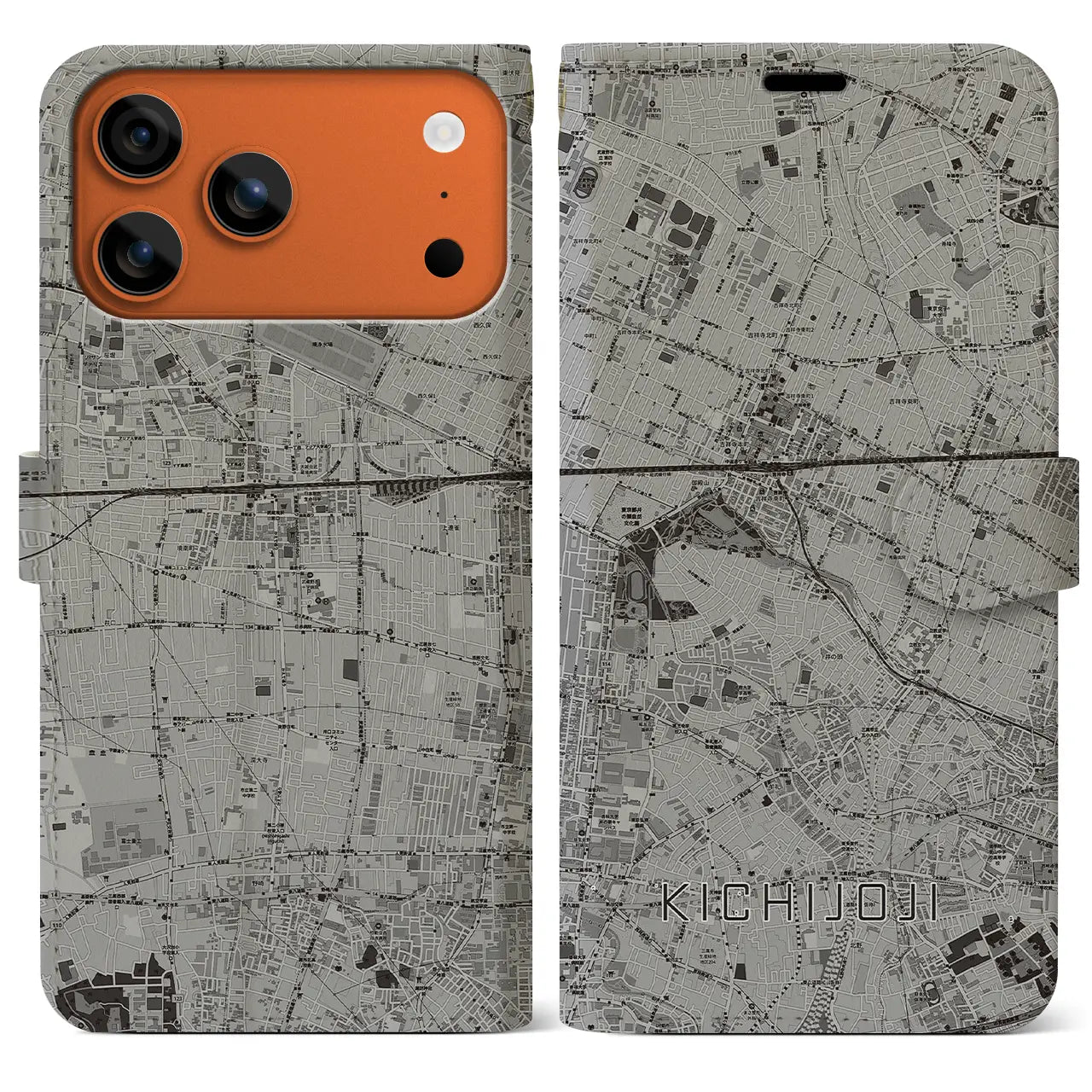 【吉祥寺（東京都）】地図柄iPhoneケース（手帳タイプ）