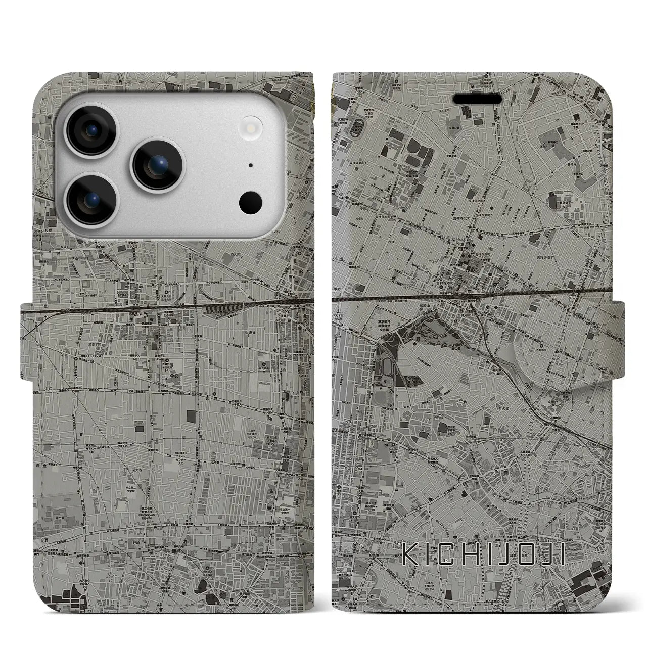 【吉祥寺（東京都）】地図柄iPhoneケース（手帳タイプ）