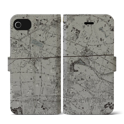 【吉祥寺（東京都）】地図柄iPhoneケース（手帳タイプ）モノトーン・iPhone SE（第3 / 第2世代） / 8 / 7 / 6s / 6 用