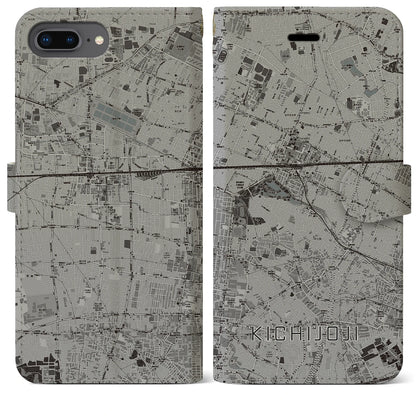 【吉祥寺（東京都）】地図柄iPhoneケース（手帳タイプ）モノトーン・iPhone 8Plus /7Plus / 6sPlus / 6Plus 用