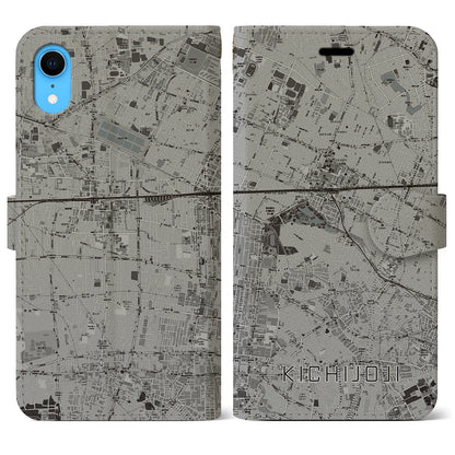 【吉祥寺（東京都）】地図柄iPhoneケース（手帳タイプ）モノトーン・iPhone XR 用