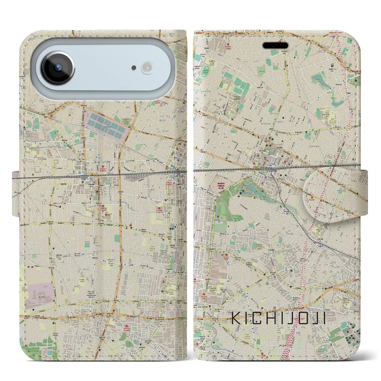 【吉祥寺（東京都）】地図柄iPhoneケース（手帳タイプ）