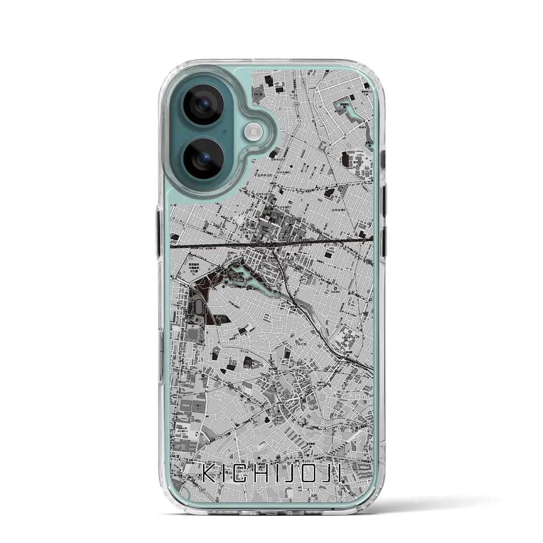 【吉祥寺(東京都)】地図柄iPhoneケース(MagSafeタイプ)モノトーン・iPhone 16 Pro 用