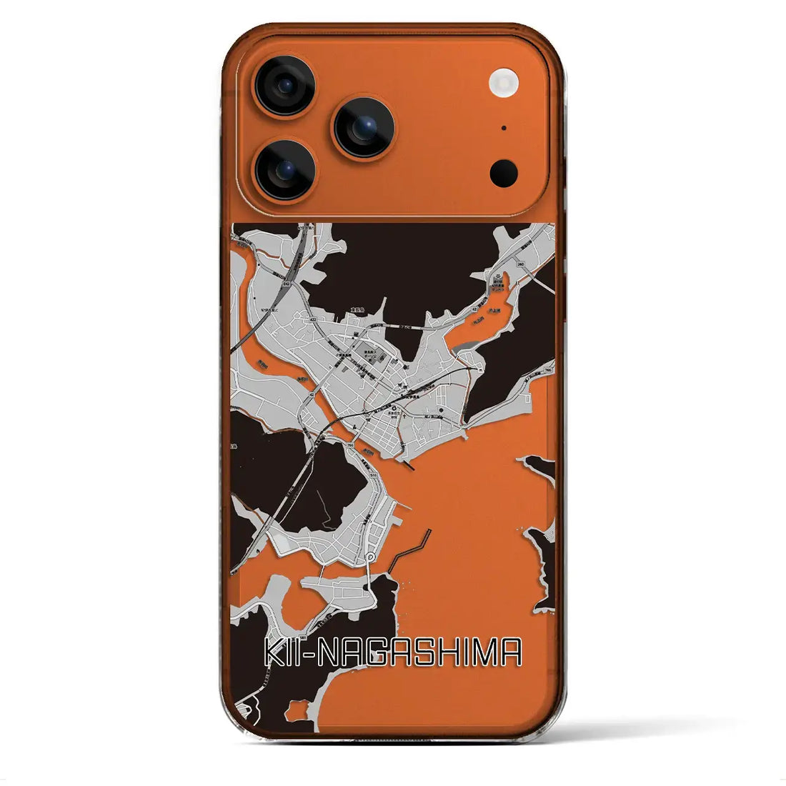 【紀伊長島(三重県)】地図柄iPhoneケース(クリアタイプ)モノトーン・iPhone 17 Pro Max 用