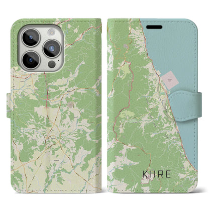 【喜入（鹿児島県）】地図柄iPhoneケース（手帳タイプ）ナチュラル・iPhone 15 Pro 用