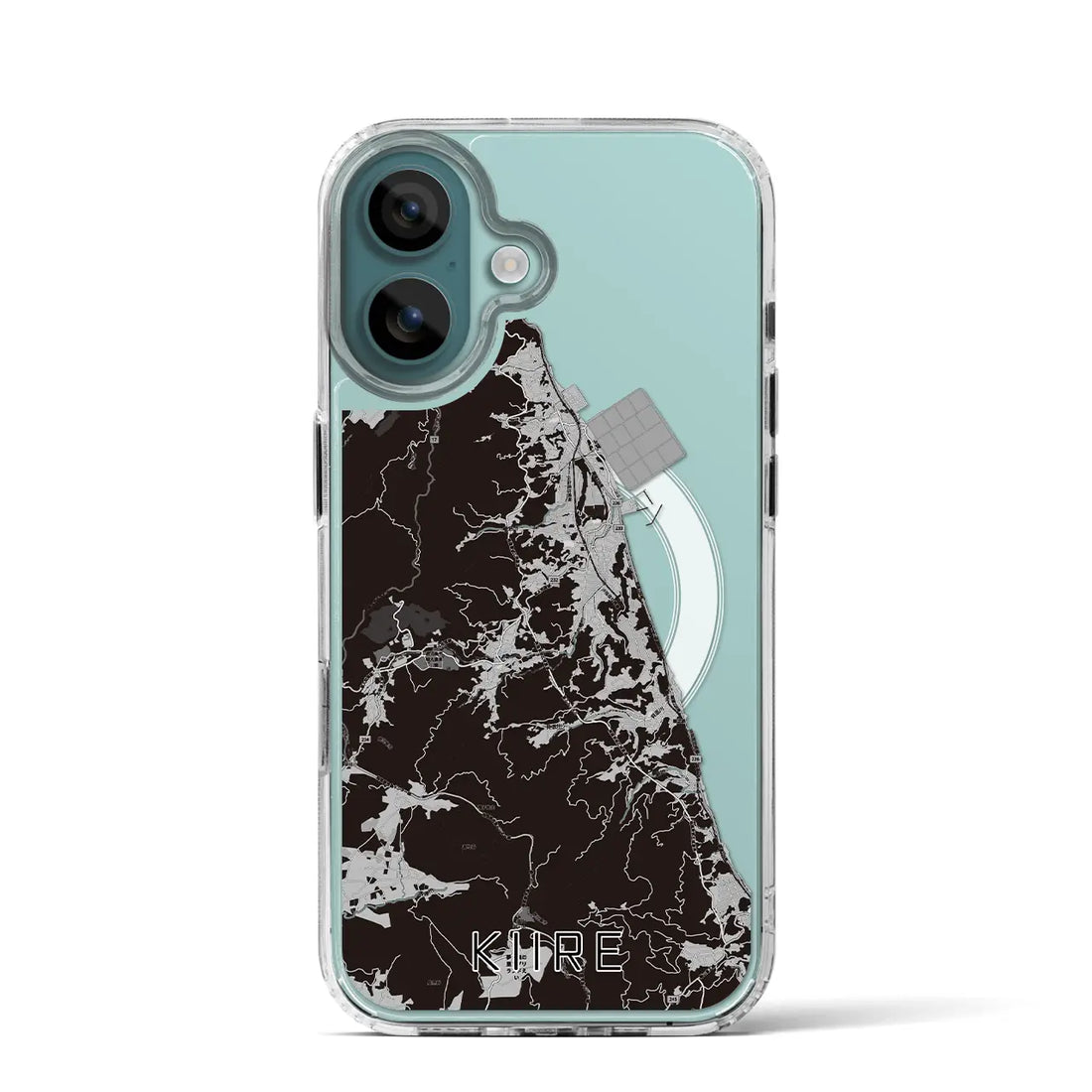 【喜入（鹿児島県）】地図柄iPhoneケース（MagSafeタイプ）モノトーン・iPhone 16 Pro 用