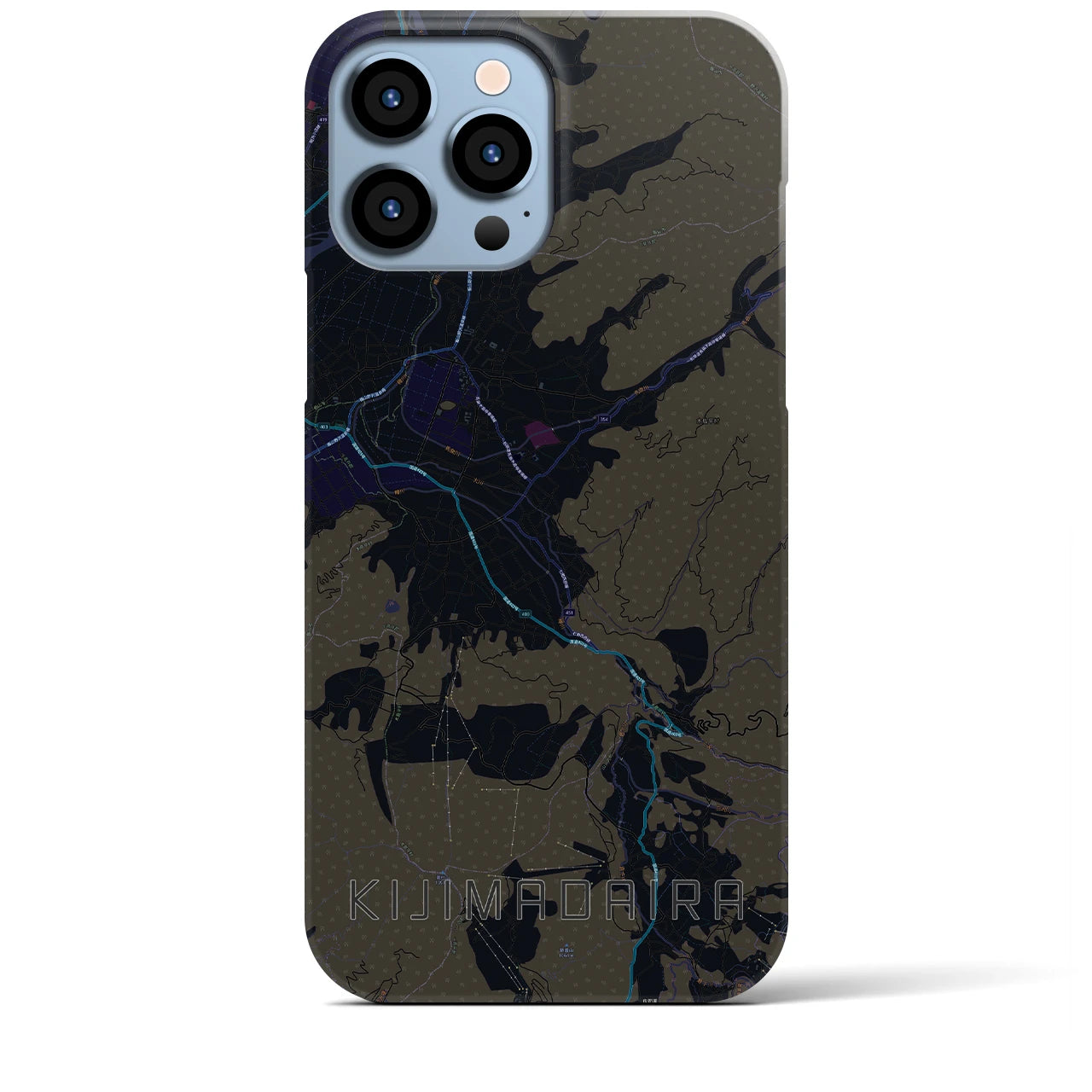 【木島平（長野県）】地図柄iPhoneケース（バックカバータイプ）