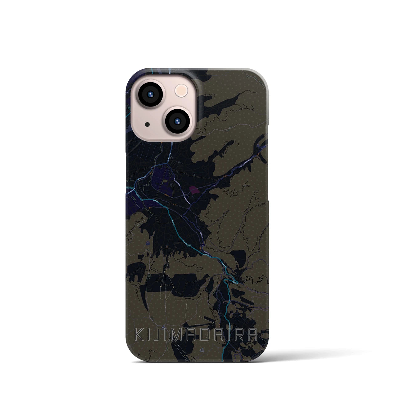 【木島平（長野県）】地図柄iPhoneケース（バックカバータイプ）