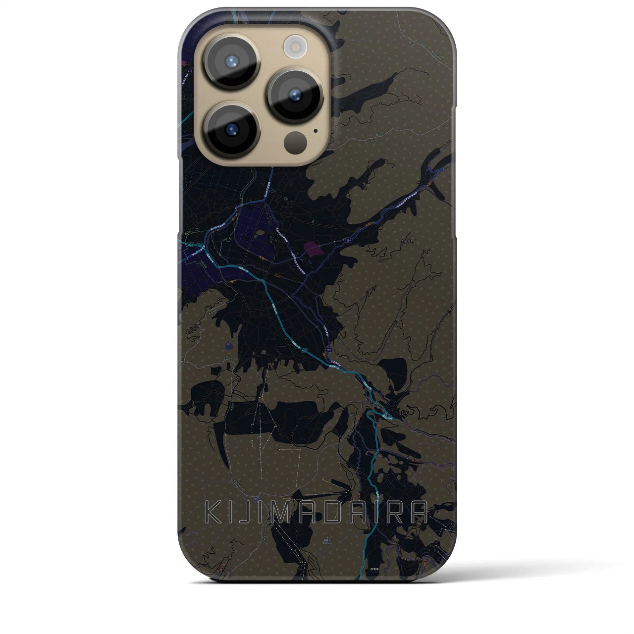 【木島平（長野県）】地図柄iPhoneケース（バックカバータイプ）