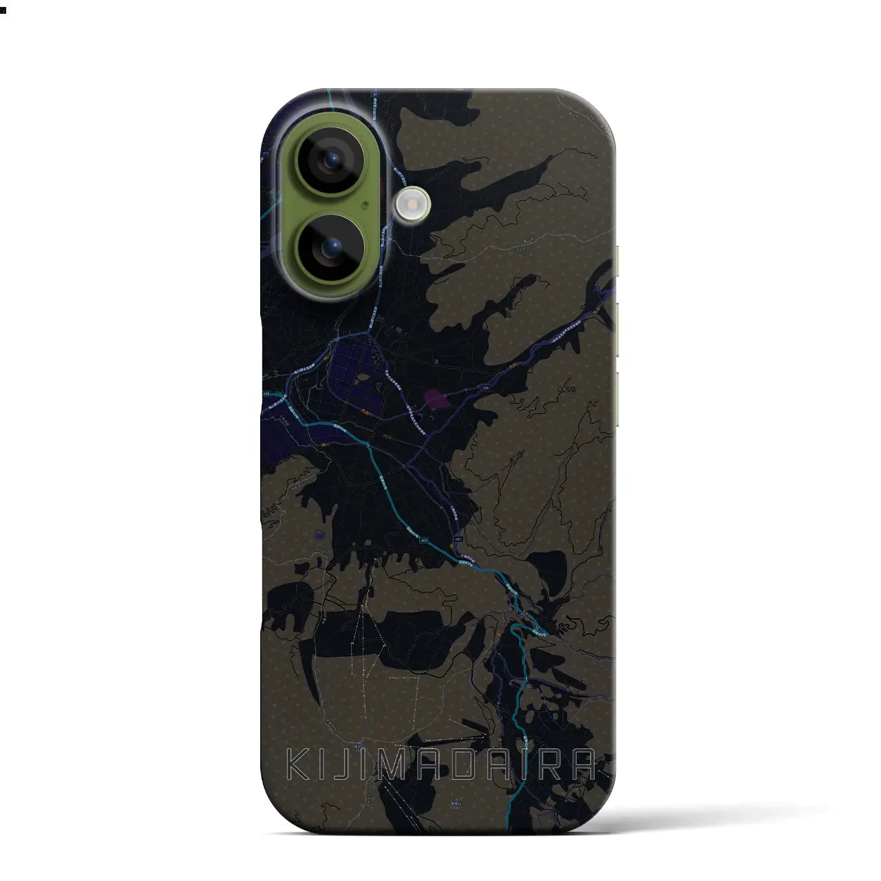 【木島平（長野県）】地図柄iPhoneケース（バックカバータイプ）