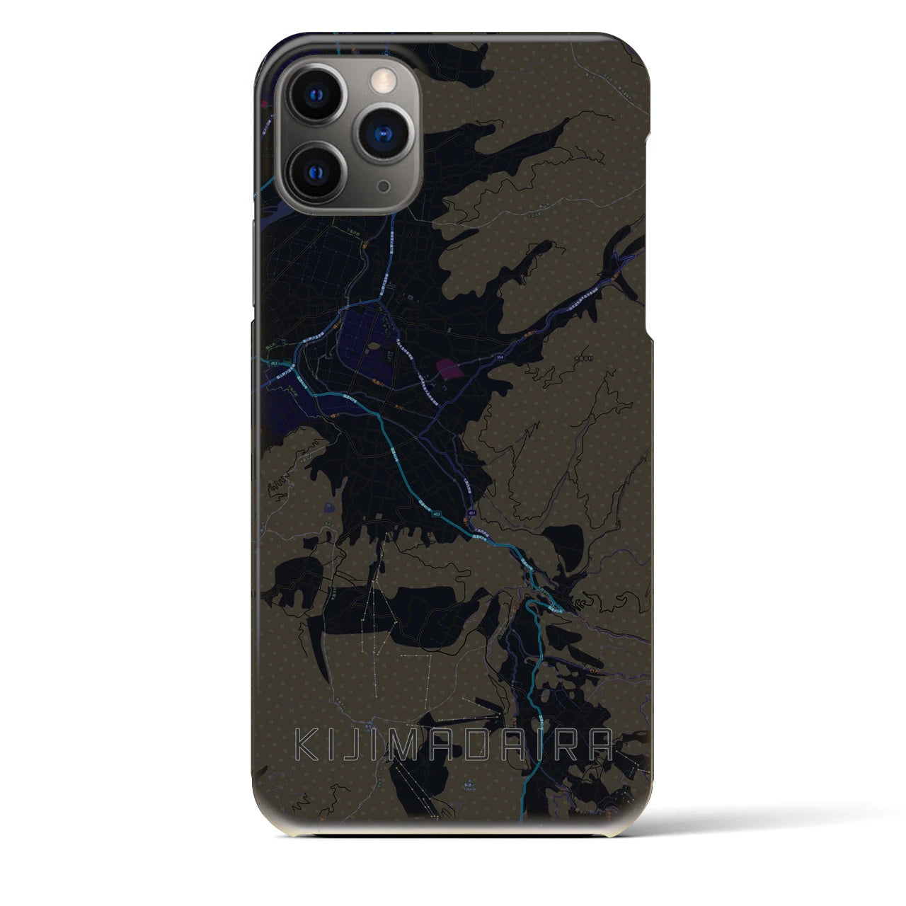 【木島平（長野県）】地図柄iPhoneケース（バックカバータイプ）