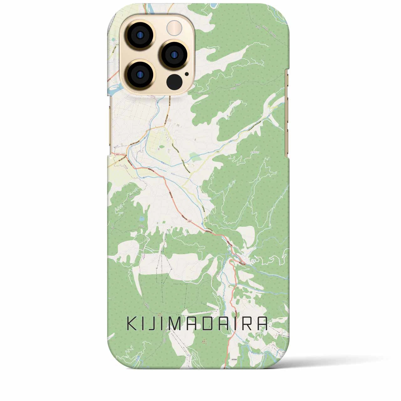 【木島平（長野県）】地図柄iPhoneケース（バックカバータイプ）