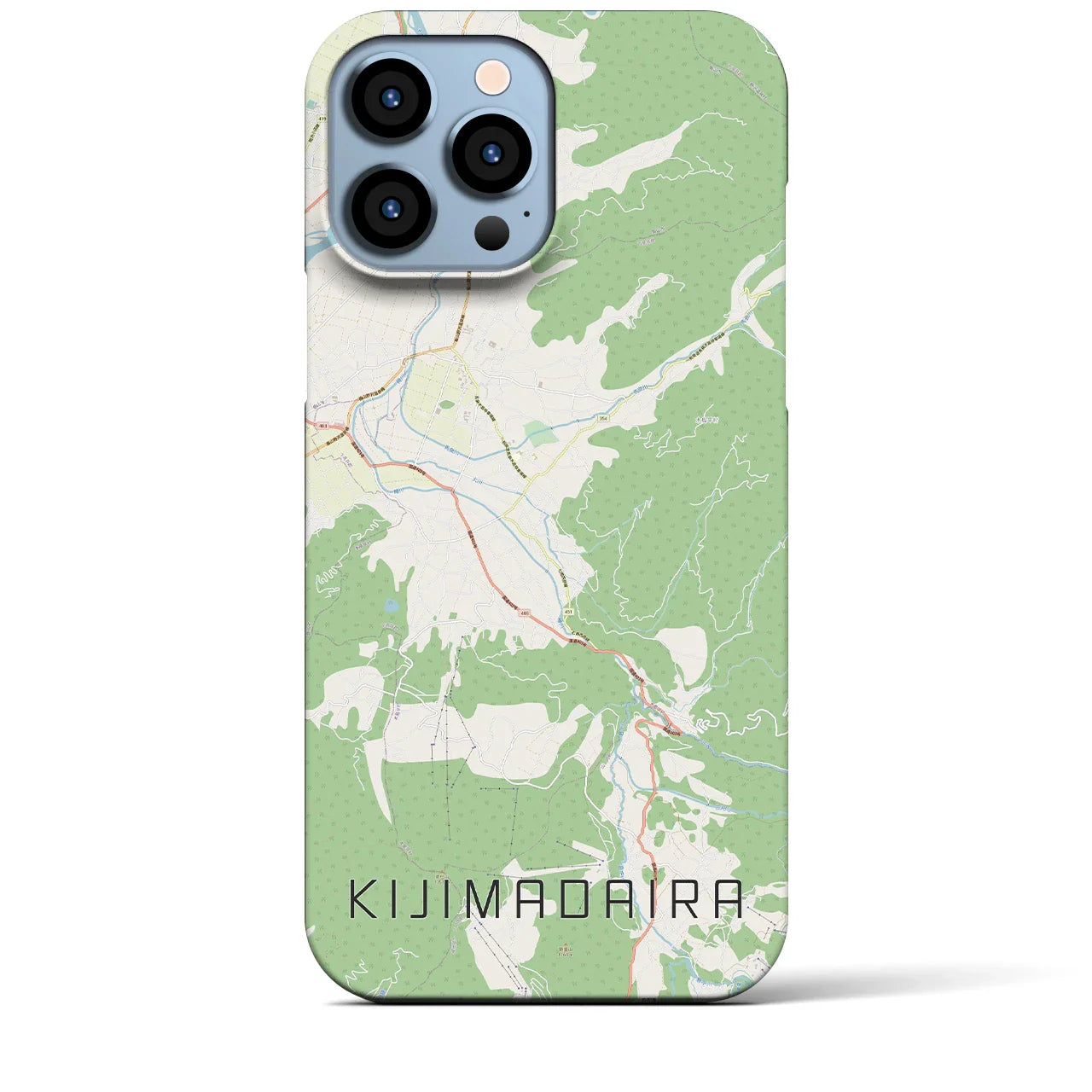 【木島平（長野県）】地図柄iPhoneケース（バックカバータイプ）