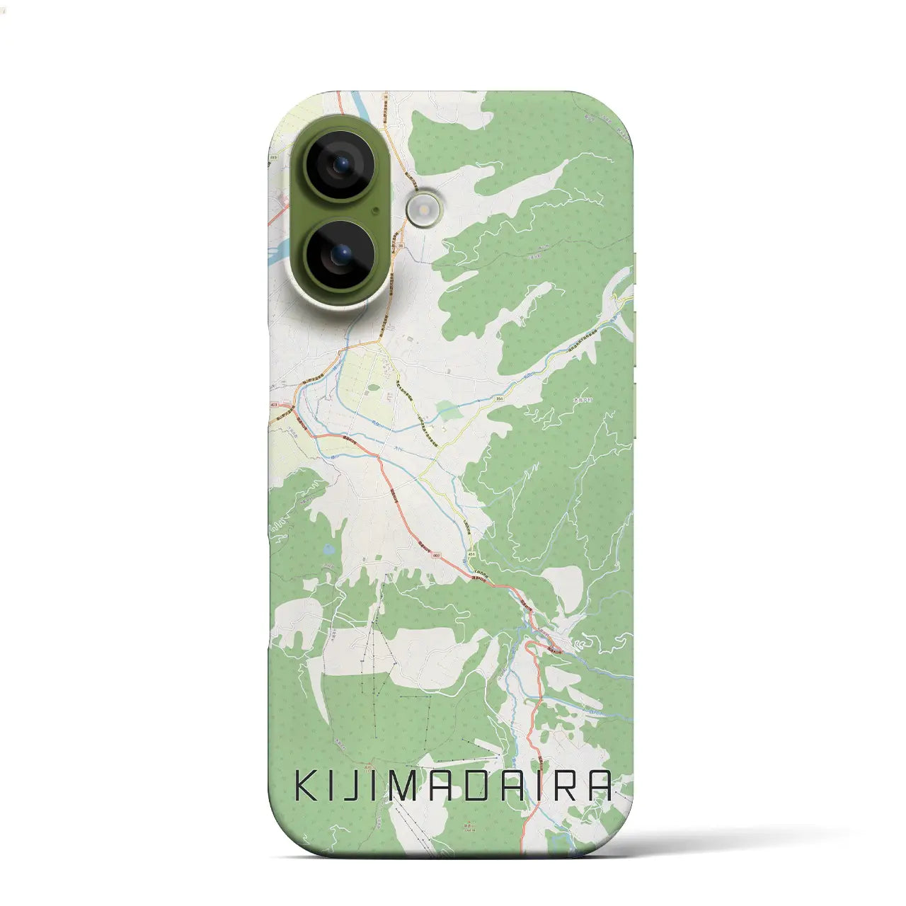 【木島平（長野県）】地図柄iPhoneケース（バックカバータイプ）