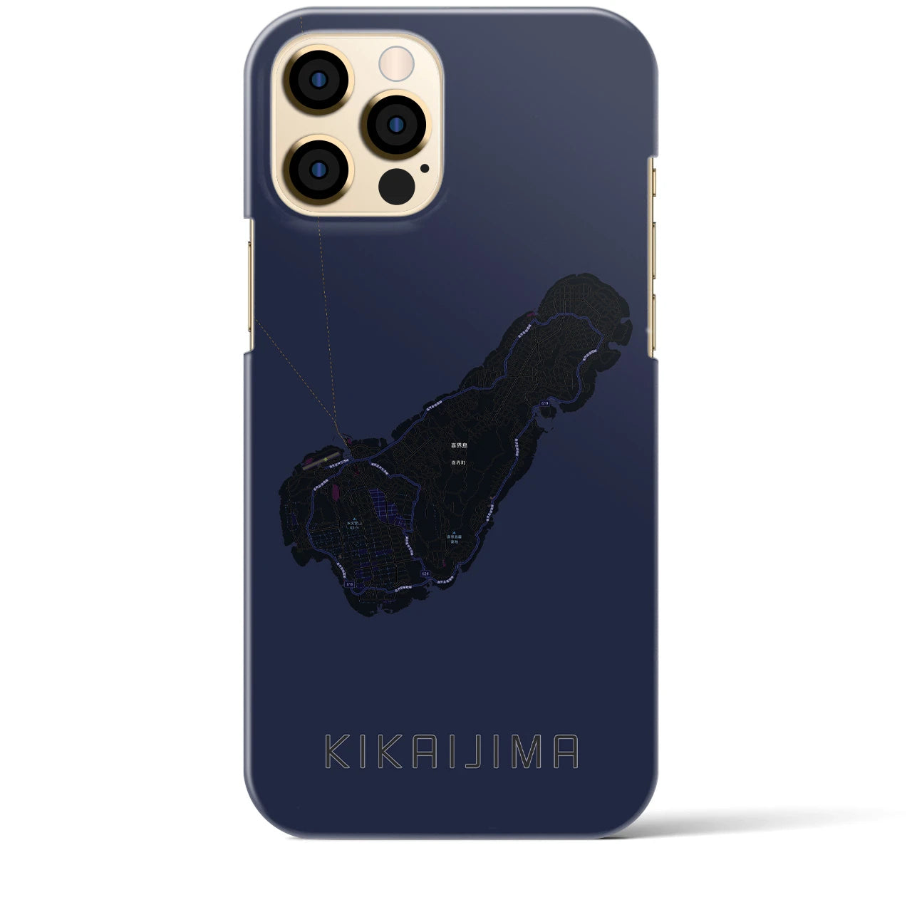 【喜界島（鹿児島県）】地図柄iPhoneケース（バックカバータイプ）
