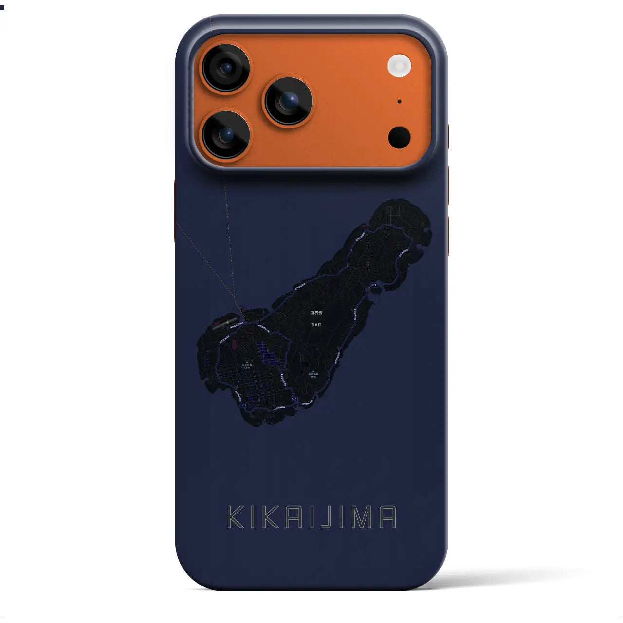 【喜界島（鹿児島県）】地図柄iPhoneケース（バックカバータイプ）