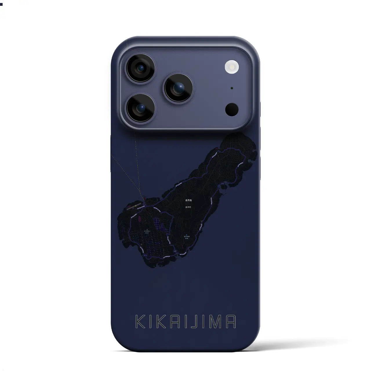 【喜界島（鹿児島県）】地図柄iPhoneケース（バックカバータイプ）